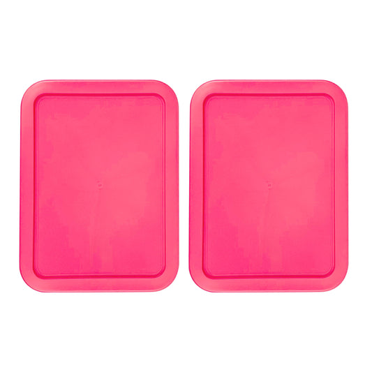 Replacement Lid for Pyrex Plastic Fuchsia Cover 6 Cup (6.75" x 8.75") Bowl Rectangle 7211-PC (2-Pack)