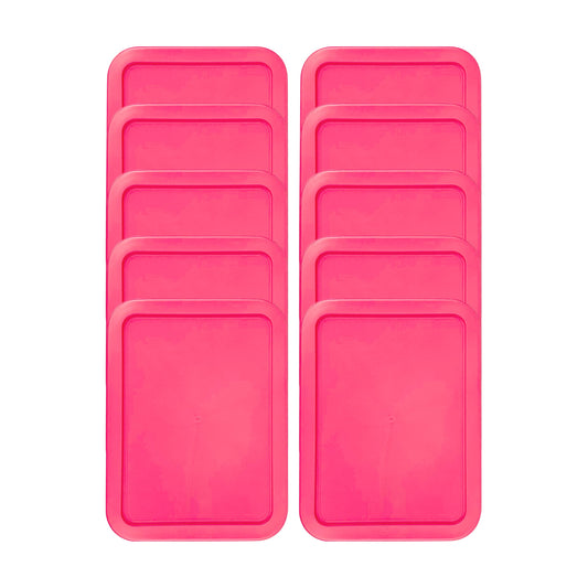 Replacement Lid for Pyrex Plastic Fuchsia Cover 3 Cup (5.75" x 7.75") Bowl Rectangle 7210-PC (10-Pack)