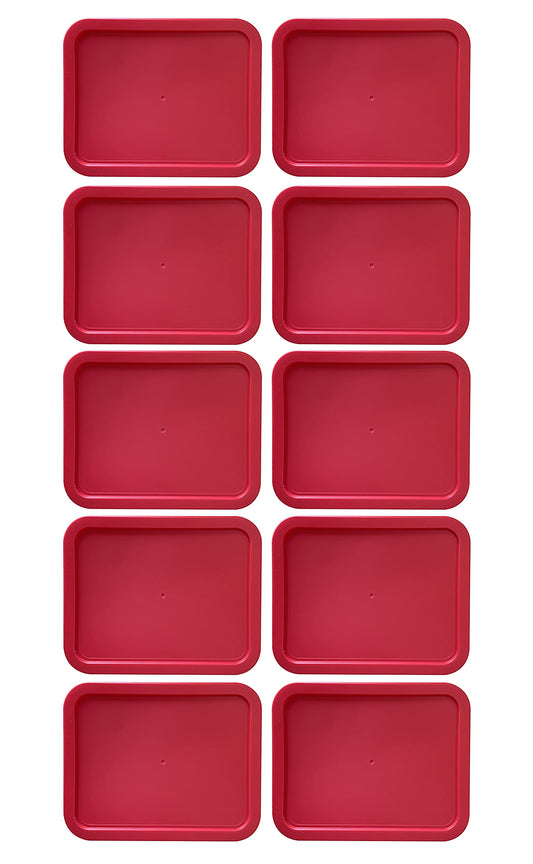 Replacement Lid for Pyrex Plastic Red Cover 11 Cup Bowl Dish Rectangle 7212-PC (10-Pack)