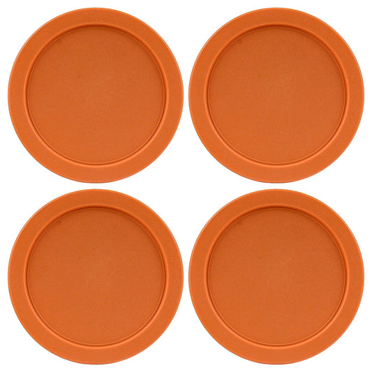 Replacement Lid for Pyrex 5" Storage Plastic Cover 2 Cup Bowl 7200-PC Orange (4-Pack)