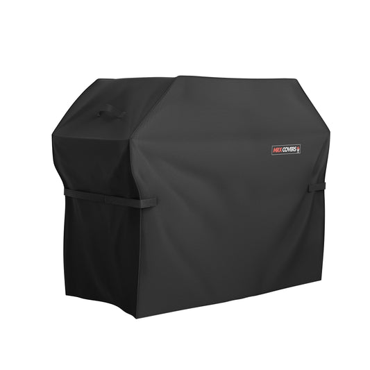 Heavy Duty Grill Cover 52" fits Weber Genesis, Char-Broil & Others BBQ Outdoor Gas Grill, Waterproof, Anti-UV, Adjustable Straps, Black