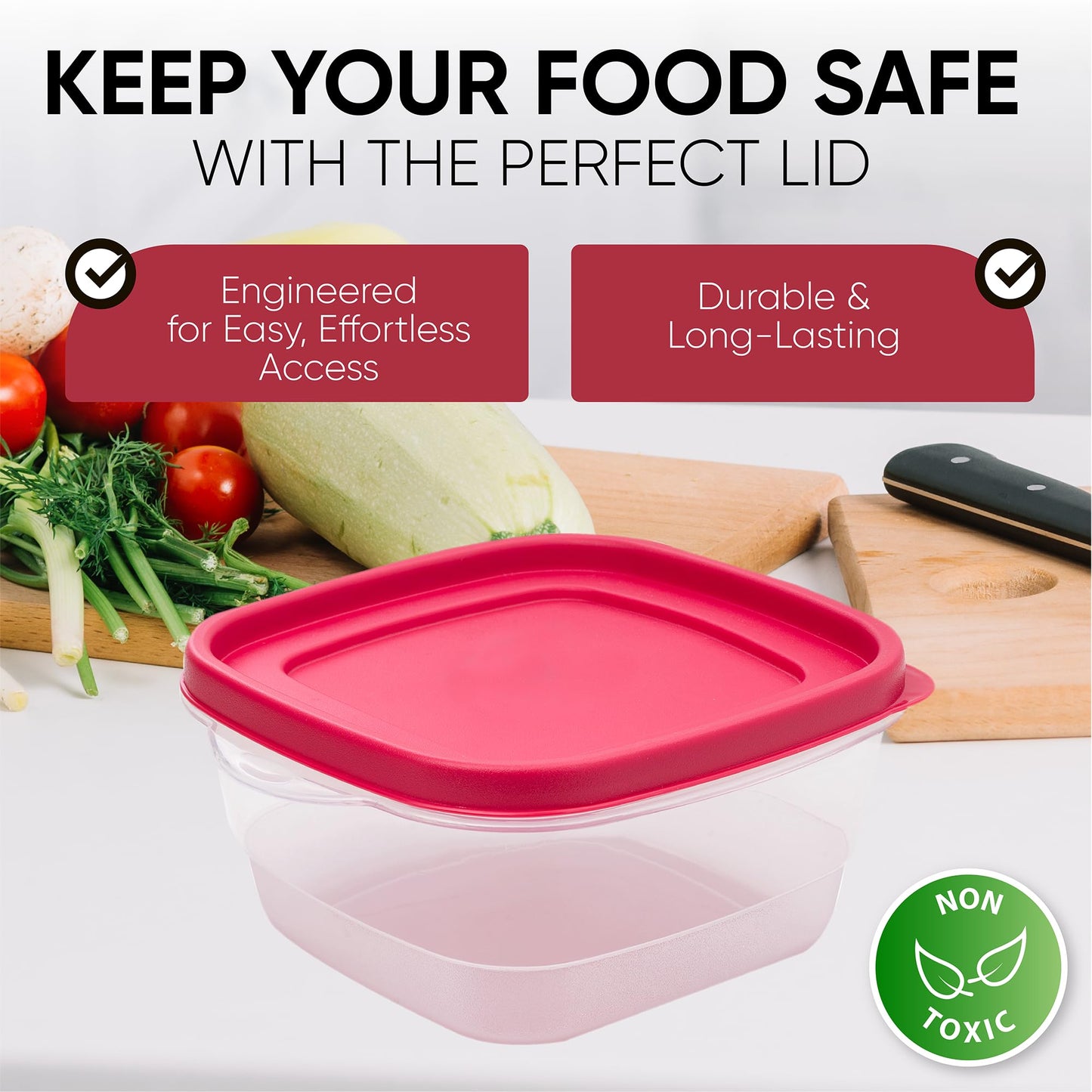 Replacement Lids for Rubbermaid Food Storage Containers - Fits 1.25-Cup and 2-Cup Sizes, BPA-Free and Durable (4-Pack)