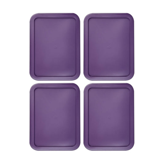 Replacement Lid for Pyrex Plastic Purple Cover 11 Cup (8" x 9.75") Bowl Rectangle 7212-PC (4-Pack)