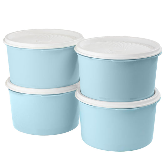 MRX Solutions 8-Piece Food Storage Container Canister Set Vintage Style with Lids BPA Free, Dishwasher Safe (Blue)