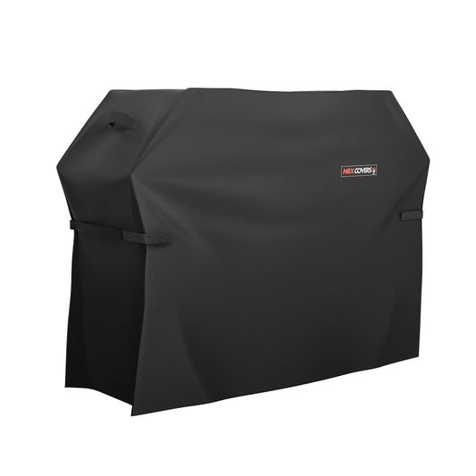 Heavy Duty Grill Cover 64" fits Weber Genesis, Char-Broil & Others BBQ Outdoor Gas Grill, Waterproof, Anti-UV, Adjustable Straps, Black