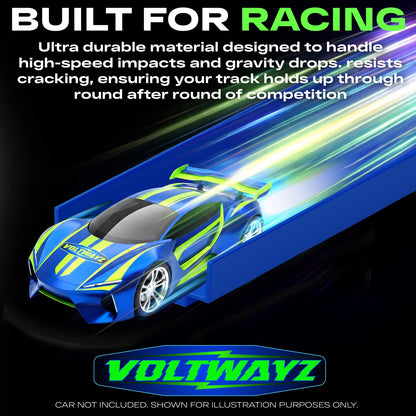 VOLTWAYZ Straight Track Pieces Compatible with Hot Wheels - 24-Piece Extension Pack for 1:64 Scale Racing (20 Feet Total) - Blue Straight Tracks & Connectors