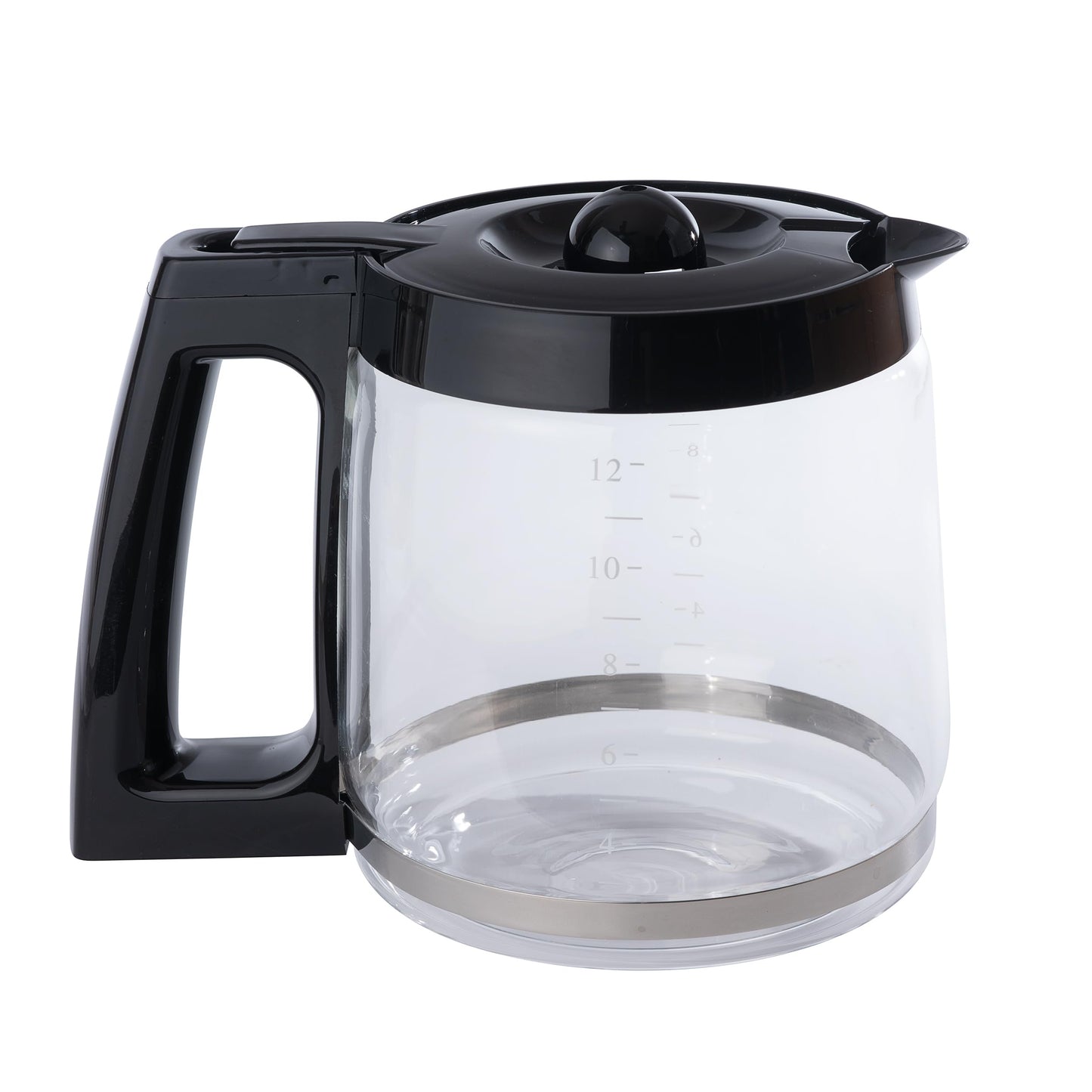 Replacement 12-Cup Glass Carafe for Cuisinart Coffee Maker (fits DCC-1200PRC CHW-12, CHW-12P1, DCC-1100BK, DCC-1200, DCC-2650, DGB-550BK, DGB-550BK1 DGB-625BC, DGB-700BC, SS-12)