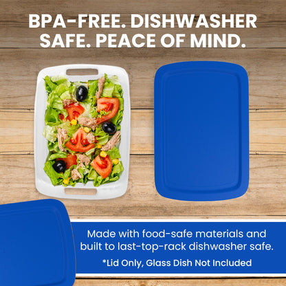 Replacement Lid for Pyrex C-233-PC Easy Grab 9x13 Casserole Glass Baking Dish Container Fits 3-Quart Model 233 with Cut-Out Handles Only