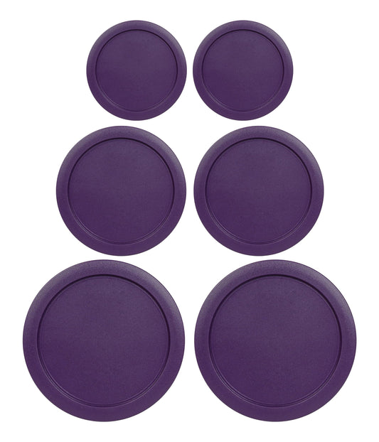 Replacement Lids for Pyrex Containers (2) 2-Cup (2) 4-Cup (2) 7-Cup (Purple)