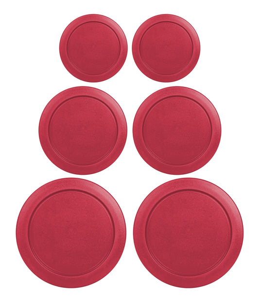 Replacement Lids for Pyrex Containers (2) 2-Cup (2) 4-Cup (2) 7-Cup (Red)