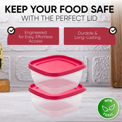 Replacement Lids for Rubbermaid Food Storage Containers - Fits 1.25-Cup and 2-Cup Sizes, BPA-Free & Leak-Resistant (10-Pack) (Red)