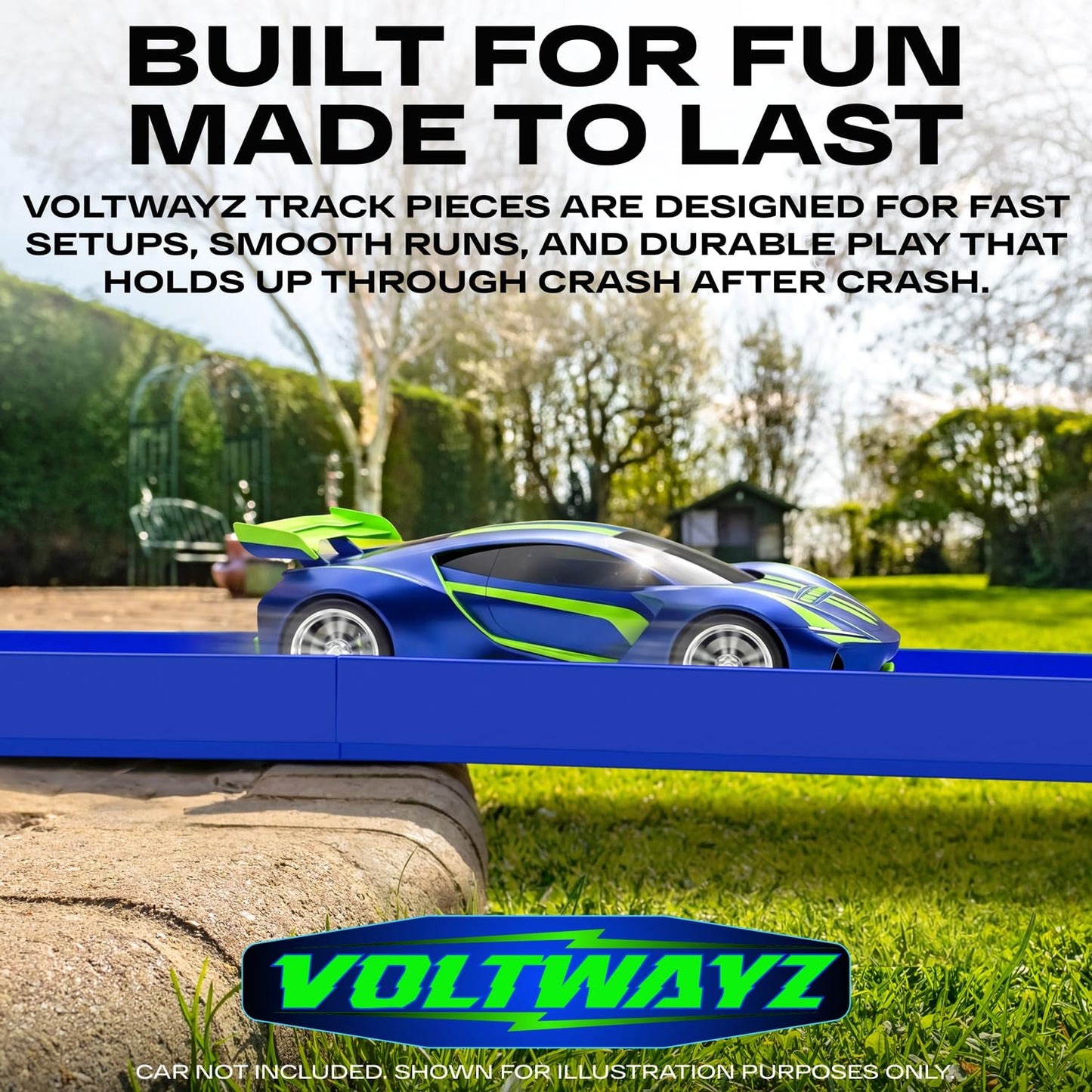 VOLTWAYZ Straight & Curved Track Compatible with Hot Wheels - 24-Piece 1:64 Scale Raceway Expansion (20 Feet Total) - Straights, High-Banked Curves & Connectors