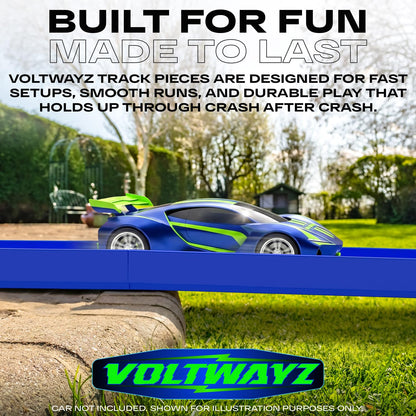 VOLTWAYZ Straight Track Pieces Compatible with Hot Wheels - 24-Piece Extension Pack for 1:64 Scale Racing (20 Feet Total) - Blue Straight Tracks & Connectors