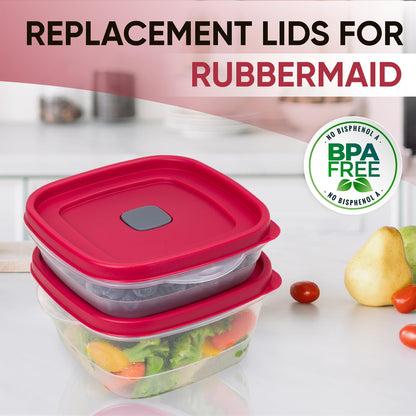 Replacement Lids for Rubbermaid Food Storage Containers - Fits 3-Cup, 5-Cup, and 7-Cup Sizes, BPA-Free and Durable (3-Pack)