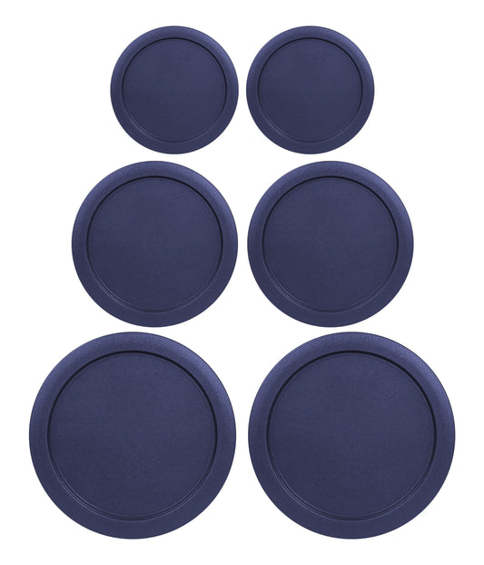 Replacement Lids for Pyrex Containers (2) 2-Cup (2) 4-Cup (2) 7-Cup (Navy)