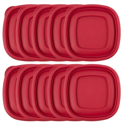 Replacement Lids for Rubbermaid Food Storage Containers - Fits 1.25-Cup and 2-Cup Sizes, BPA-Free & Leak-Resistant (10-Pack) (Red)