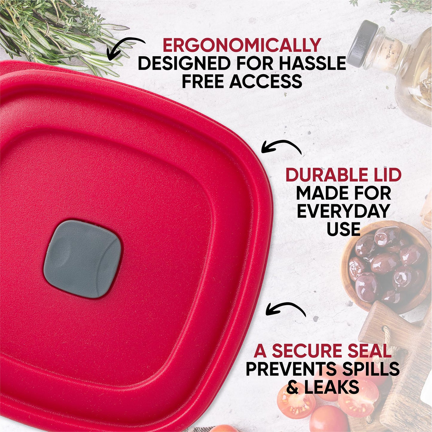 Replacement Lids for Rubbermaid Food Storage Containers - Fits 3-Cup, 5-Cup, and 7-Cup Sizes, BPA-Free and Durable (3-Pack)