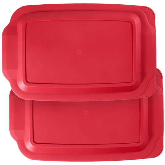 Replacement Lids Cover for Pyrex 3 QT Glass Baking Dish Caserole Container 233-PC (Red), 2-Pack