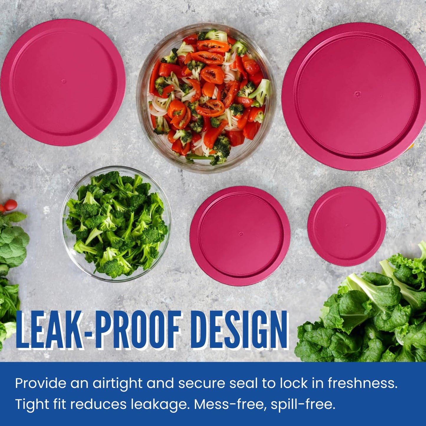 MRX Solutions Replacement Lids for Pyrex Containers (2) 1-Cup (3) 2-Cup (2) 4-Cup (2) 7-Cup