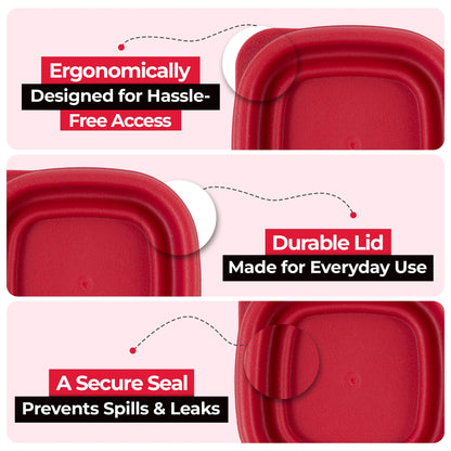 Replacement Lids for Rubbermaid Food Storage Containers .5 Cup, 1.25/2 Cup, 3/57 Cup Vented