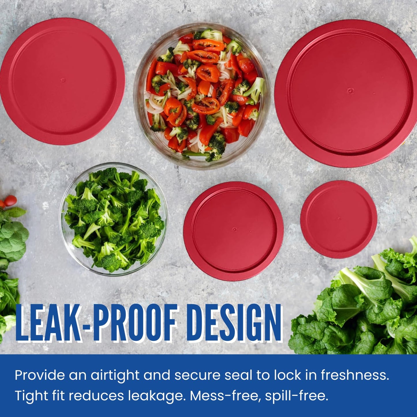MRX Solutions Replacement Lids for Pyrex Containers (2) 1-Cup (3) 2-Cup (2) 4-Cup (2) 7-Cup