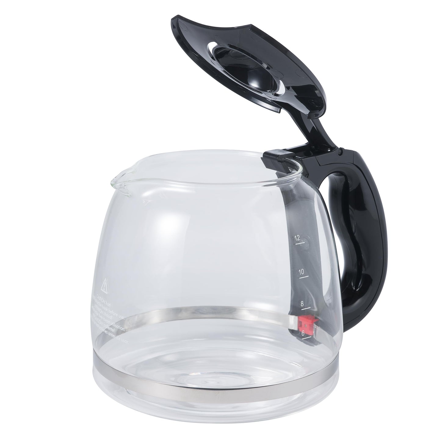 Replacement 12-Cup Glass Carafe for BLACK+DECKER Coffee Makers (2 Extra Lids)