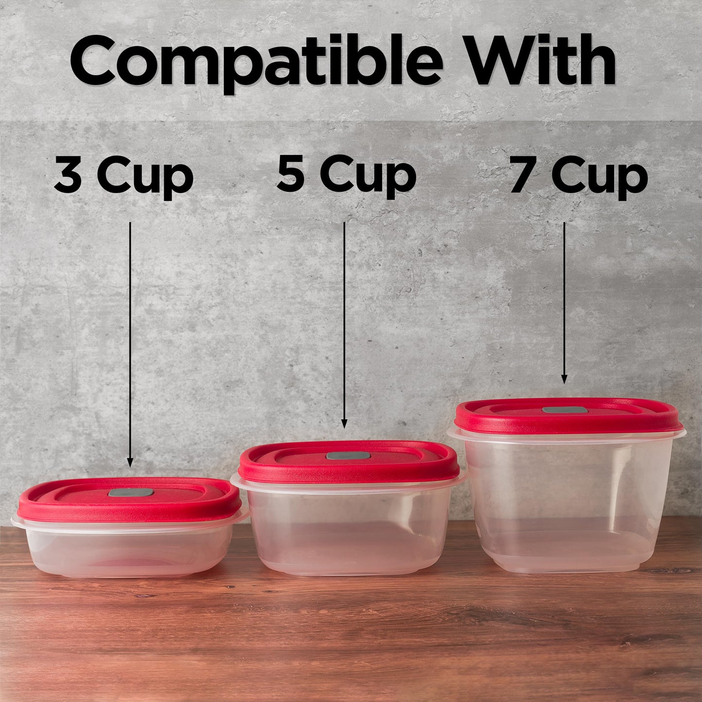 3/5/7 Cup Replacement Lids for Rubbermaid Food Storage Containers Steam Vent (2-Pack, Red)