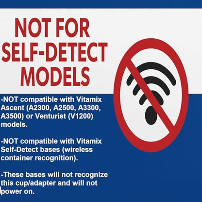 MRX Solutions Personal Cups Adapter fits Vitamix Classic Blenders 5200, 5300, 6300, 6500, 7500, 780 & More + Two BPA-Free 20-oz Insulated Leak-Proof Cups – Not Compatible With Self-Detect Models