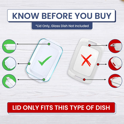 MRX Solutions Replacement Lid Cover for Pyrex 3 QT Glass Baking Dish Caserole Container 233-PC