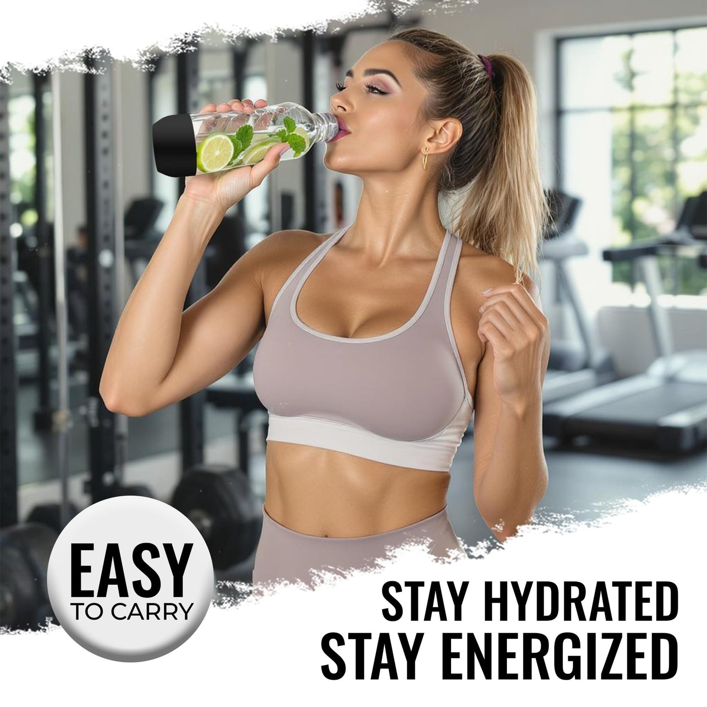 Replacement Carbonating Sparkling Water Bottles for SodaStream - 1 Liter, BPA-Free & Leak-Proof (Compatible with Fizzi, One Touch, Jet, Source, Play, Genesis, Power Models) - 3-Pack (Black)