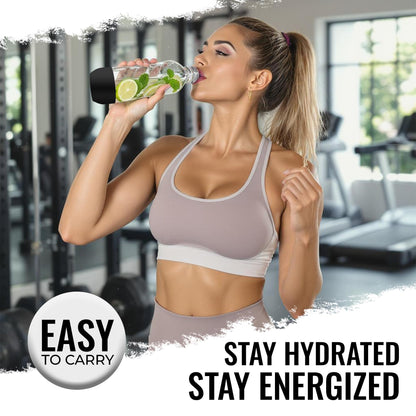 Replacement Carbonating Sparkling Water Bottles for SodaStream - 1 Liter, BPA-Free & Leak-Proof (Compatible with Fizzi, One Touch, Jet, Source, Play, Genesis, Power Models) - 3-Pack (Black)