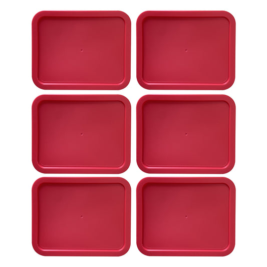 Replacement Lid for Pyrex Plastic Red Cover 11 Cup Bowl Dish Rectangle 7212-PC (6-Pack)