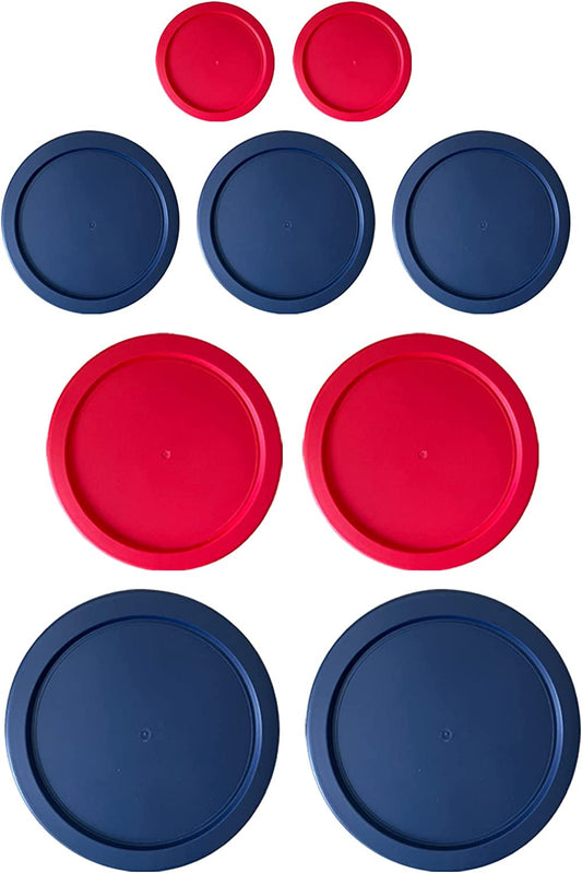 Replacement Lids for Pyrex (2) 7202-PC 1 Cup Red (3) 7200-PC 2 Cup Blue (2) 7201-PC 4 Cup Red (2) 7402-PC 6/7 Cup Blue Round