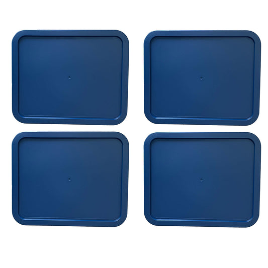 Replacement Lid for Pyrex Plastic Blue Cover 11 Cup Bowl Dish Rectangle 7212-PC (4-Pack)